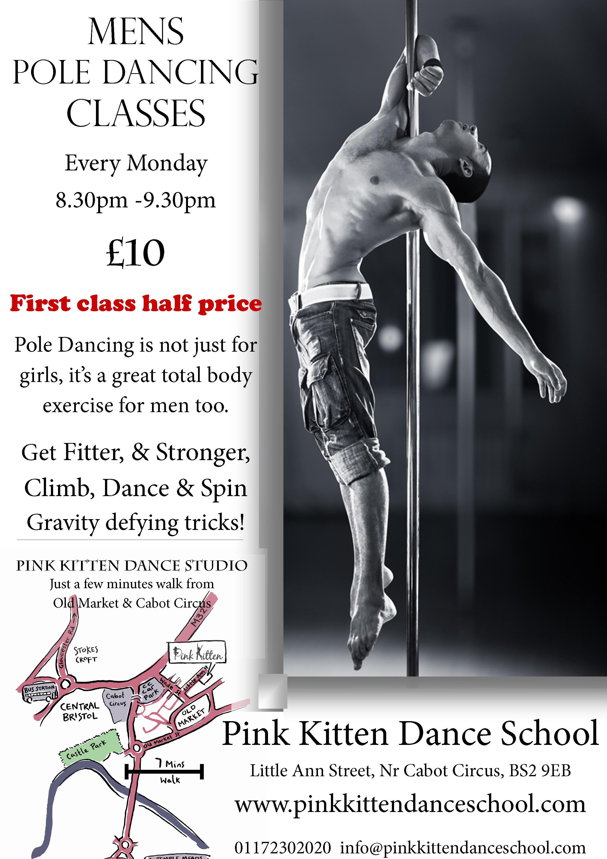 Mens Pole Dancing Pink Kitten Dance School