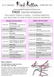 taster day flyer for pink kitten dance school new studio